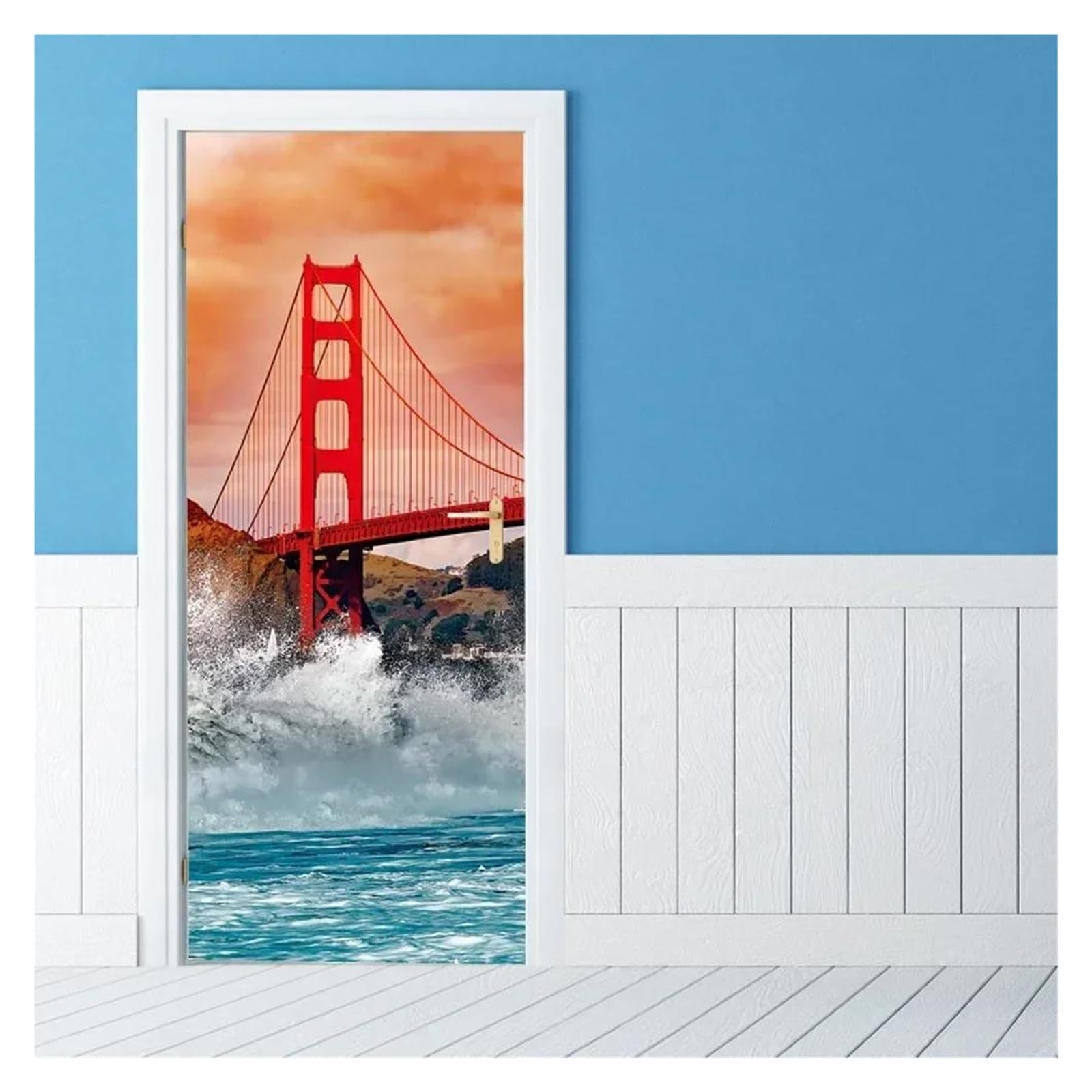 Sticker porte fleurs de cerisier roses pour une déco de chambre zen au printemps