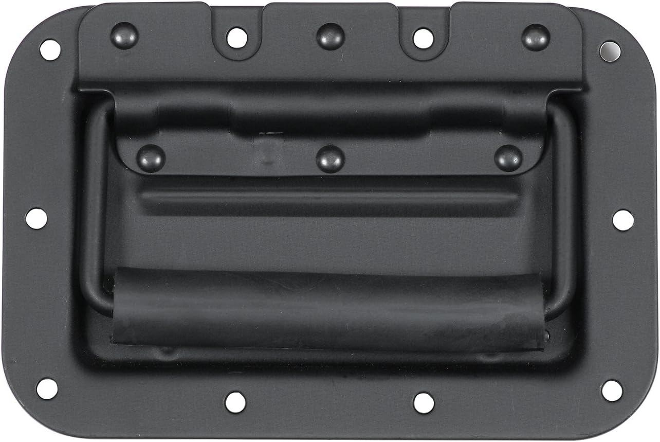Reliable HardwareCompany RH-0511BK-A Medium Spring Loaded Recessed Handle, 10 Hole, Black