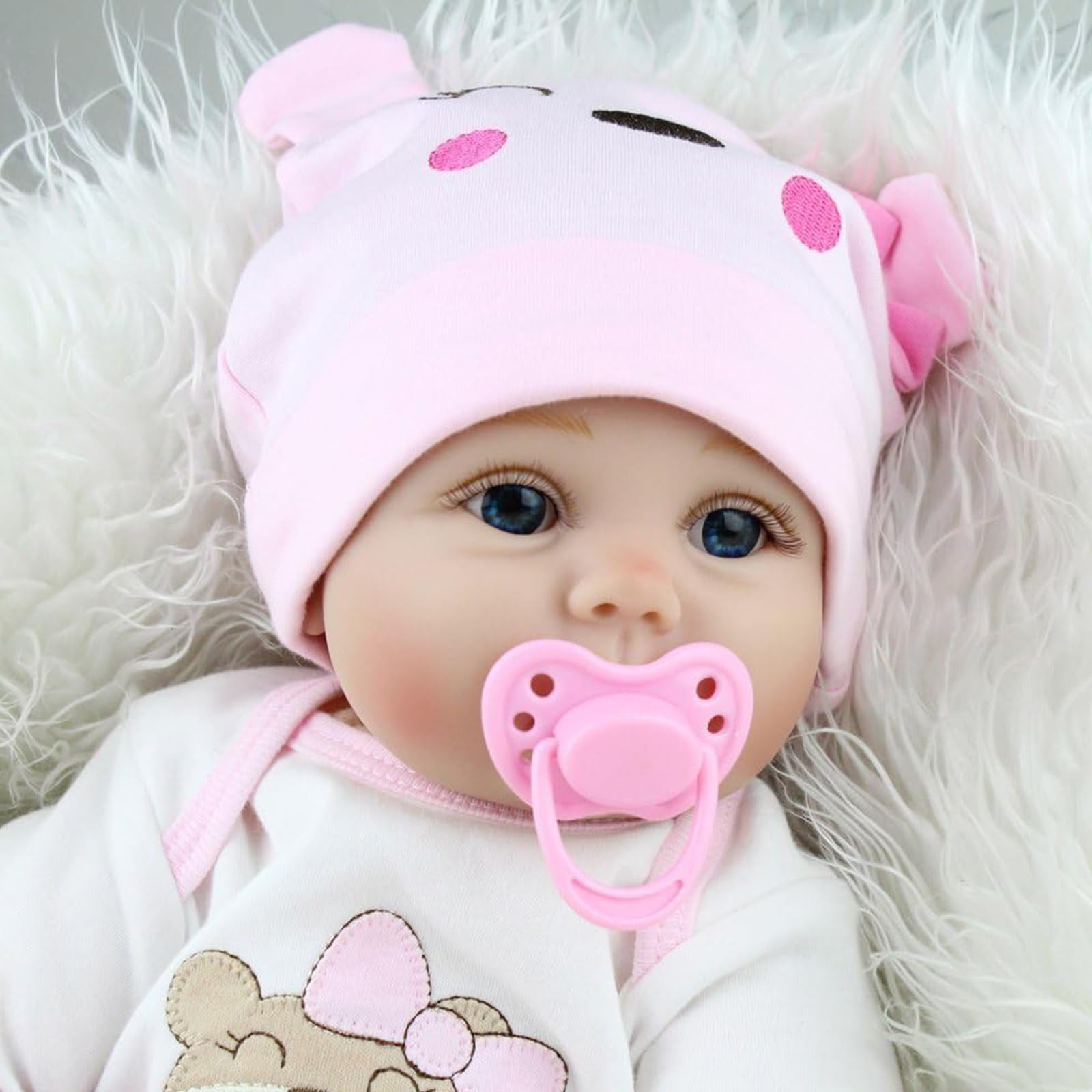 ZIYIUI Bambole Reborn 22 Pollici 55cm Femmina Bambola In Morbido Silicone Fatto A Mano Neonato Ragazzi E Ragazze Regalo Giocattolo Reborn Bambola Con Accessori