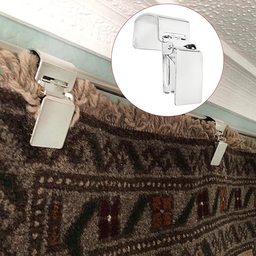 Miniatura 5 de Clips para alfombras, 2 piezas de clips colgantes resistentes para alfombras finas y delicadas, tapices y pieles de animales, agarradores de