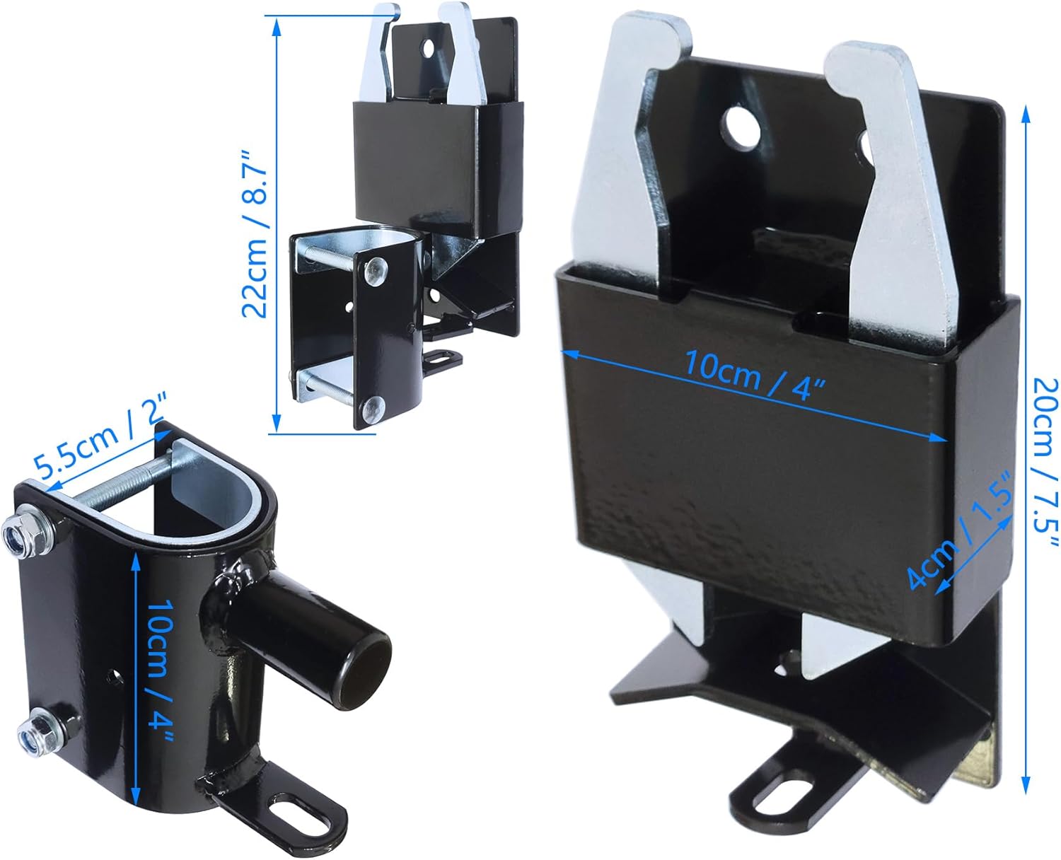 Pair of 2 Way Farm Gate Latch for Metal Gates Livestock Cattle Gate Latches Hardware Use for Horse Corrals Ranches etc. (2pcs, Black)