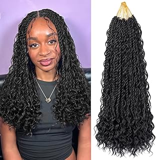 Senegalese Twist Crochet Hair with Curly Ends 18 Inch Natural Black Boho...