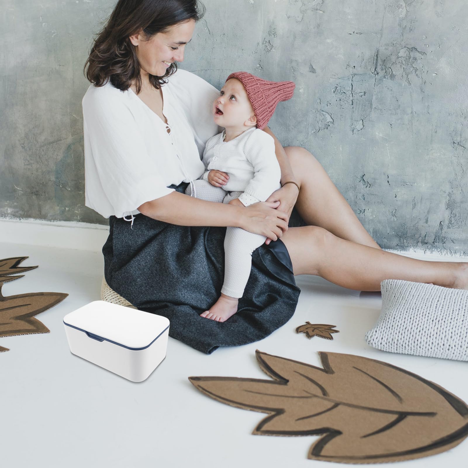 Mipcase Caja para Toallitas Húmedas para Bebés Portátil de Plástico Azul, Práctica y Sellada para Viajes y Cochecitos, Paquete de 2 Unidades