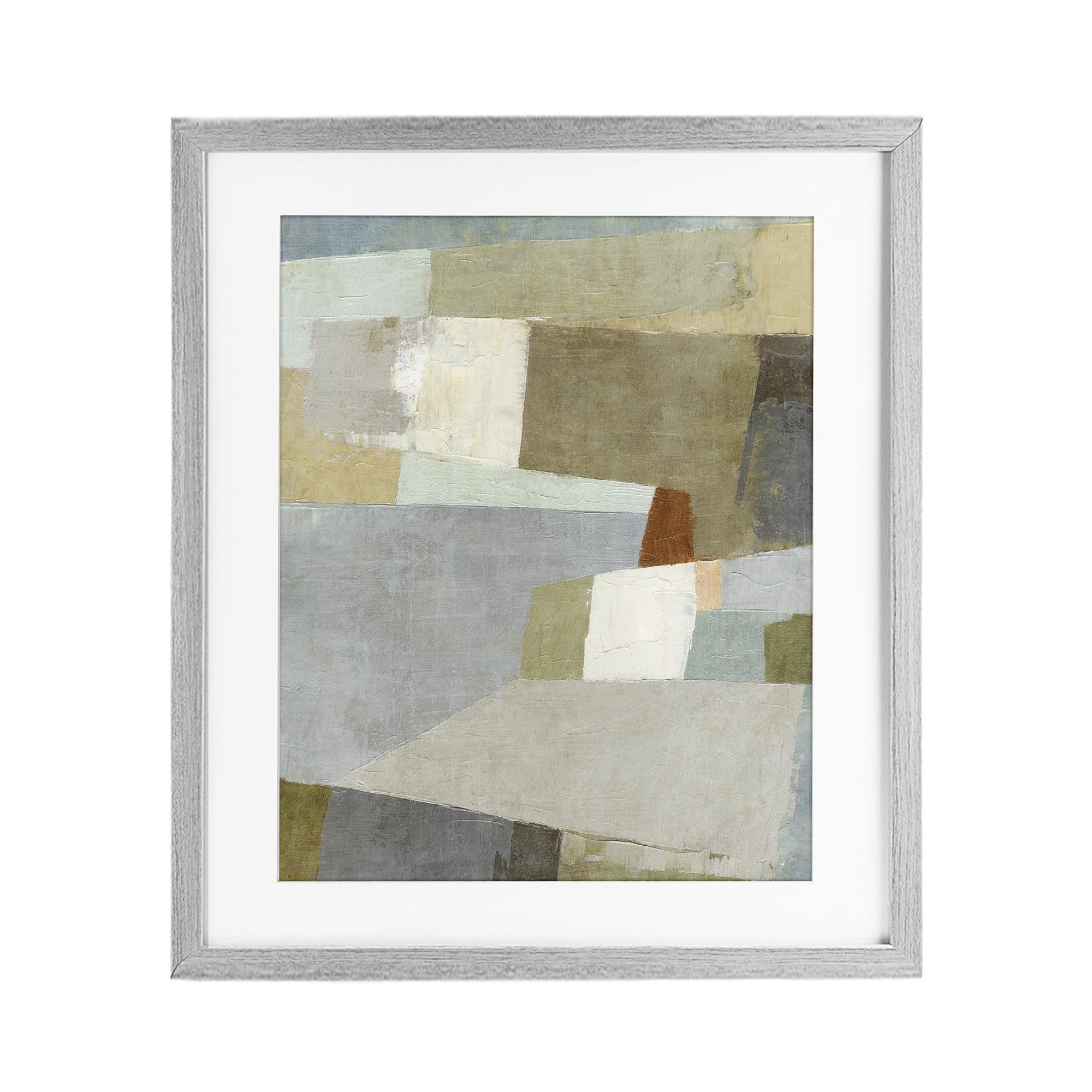 'Causeway Neutral Geometrics'| Framed Print Under Glass
