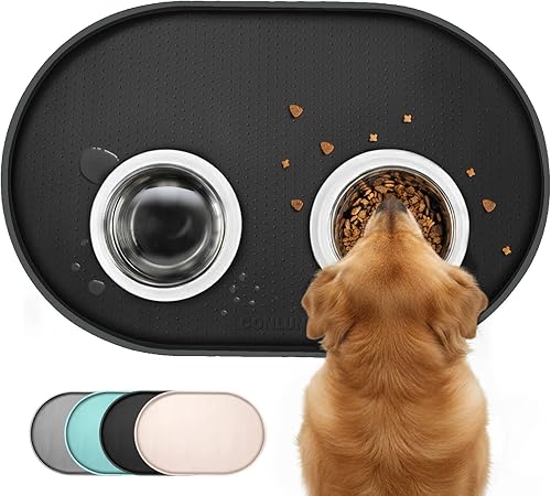 Tapete de silicona para comida para perros, tapete de goma impermeable para alimentación de mascotas para perros y gatos, tapete antideslizante con