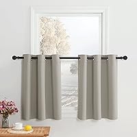 Vista 221 de NICETOWN - Cortinas opacas graduadas para ventanas pequeñas del baño, cortinas de privacidad de 30 pulgadas de largo para mini lavandería y cocina