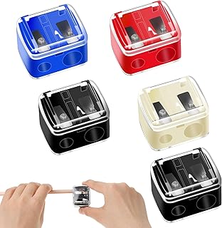 مبراة اقلام مكياج من 5 قطع، مبراة اقلام تحديد الشفاه، مبراة اقلام تجميل، مبراة اقلام تجميلية ملونة، مبراة اقلام رصاص يدوية لتحديد العيون وقلم تحديد الشفاه، متعددة الالوان