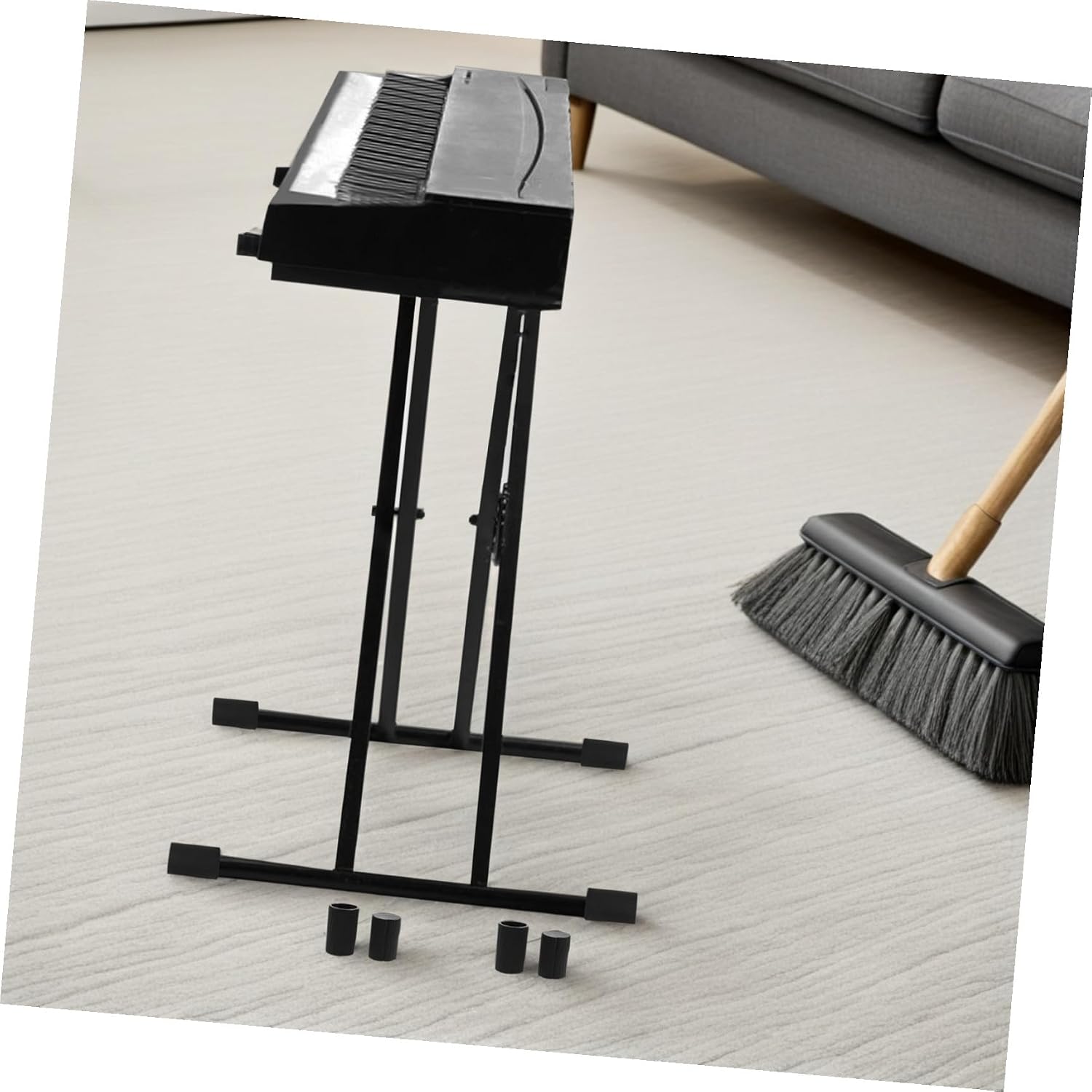8 Sets Piano Stand Floor Protector Feet - Round Keyboard Stand Non-Slip Leg Covers - Noise-Reducing and Scratch-Resistant Plastic Piano Leg Caps