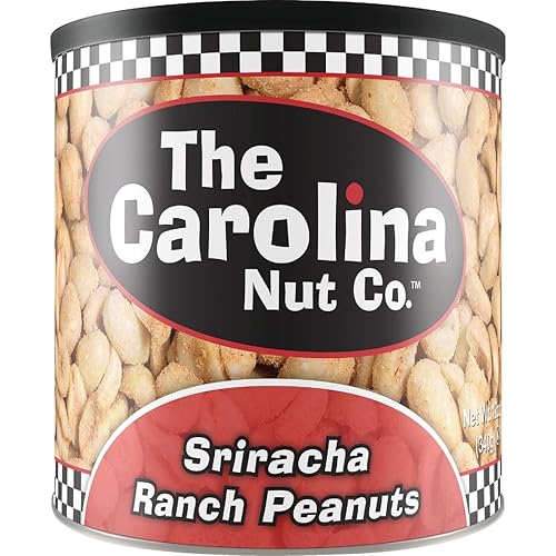 The Carolina Nut Company Sriracha Ranch Peanuts - Lata de 12 onzas, paquete de 6