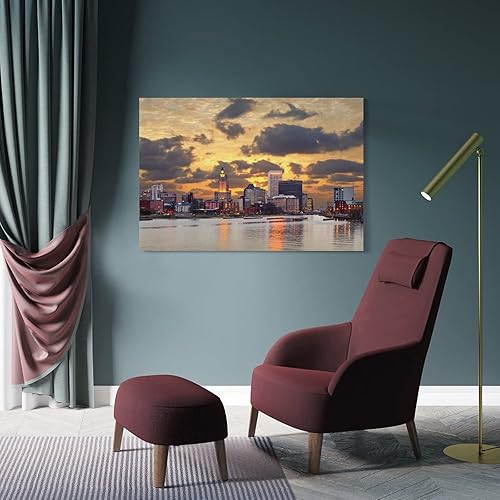 Miniatura 4 de Lienzo decorativo para pared, diseño de horizonte de Providence Rhode Island, pinturas artísticas, cuadros para decoración de sala de estar,