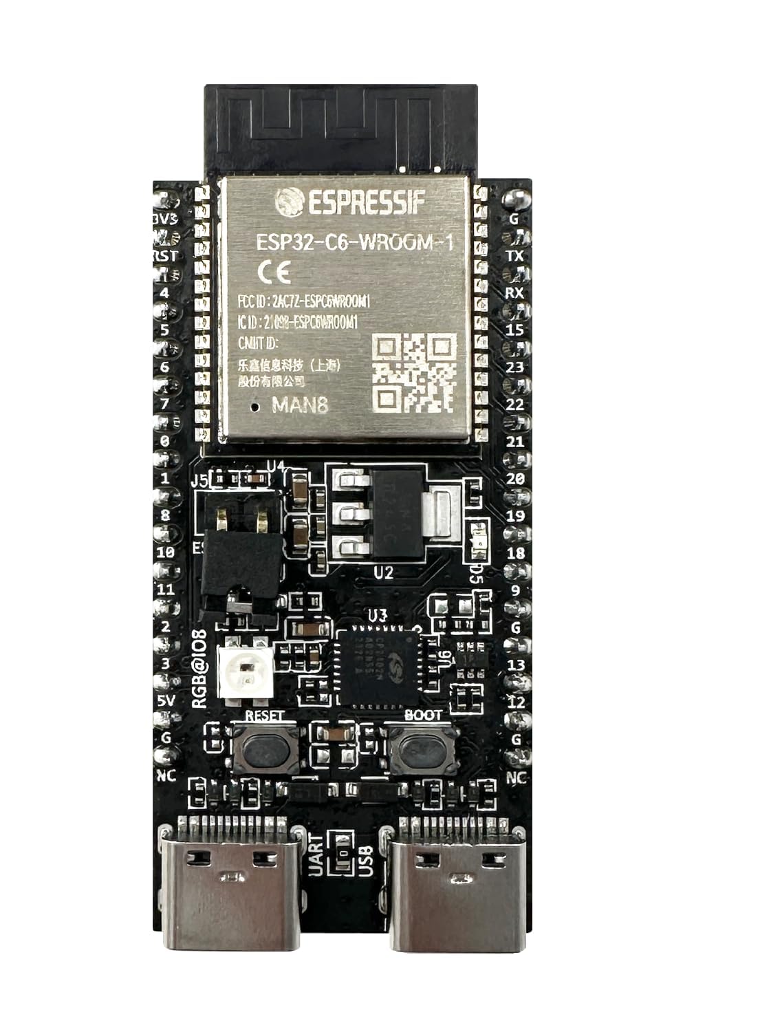 Espressif ESP32-C6-DevKitC-1-N8 Development Board, Wi-Fi 6, Bluetooth 5, USB, Single-Board Computer-image-47