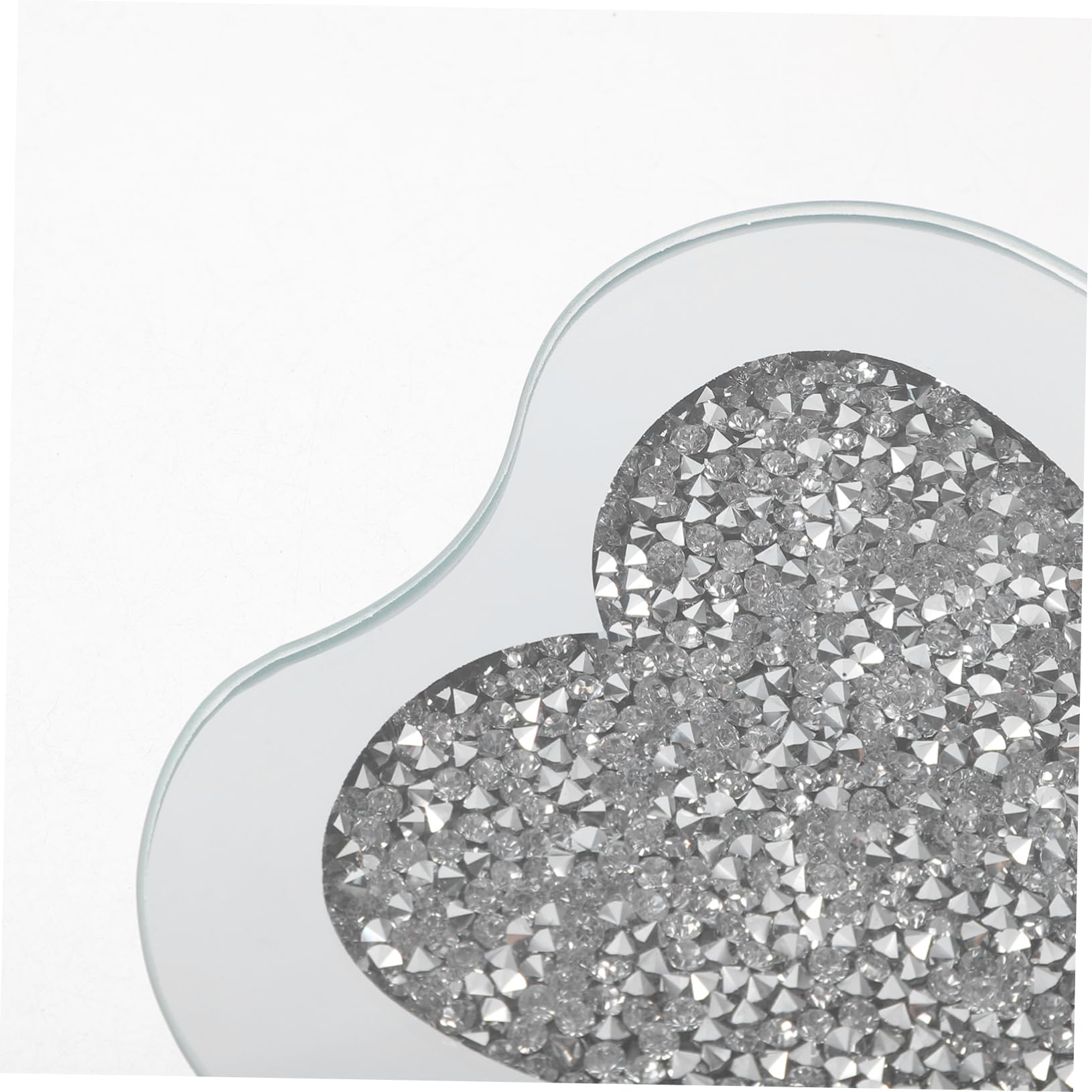 Posavasos de Cristal Forma de Corazón, 6 Piezas, Plata