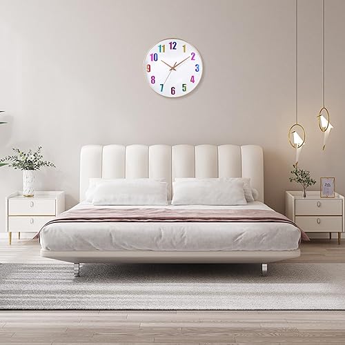 Miniatura 16 de HZDHCLH Reloj de pared de 12 pulgadas, funciona con pilas, reloj de pared moderno para sala de estar, dormitorio, cocina, oficina, reloj gris Gris 01