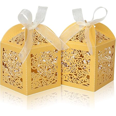 75pieces Laser Cut Favor Boxes Baby Shower Favors Baptism Birthday Party Favors - Wedding Favors