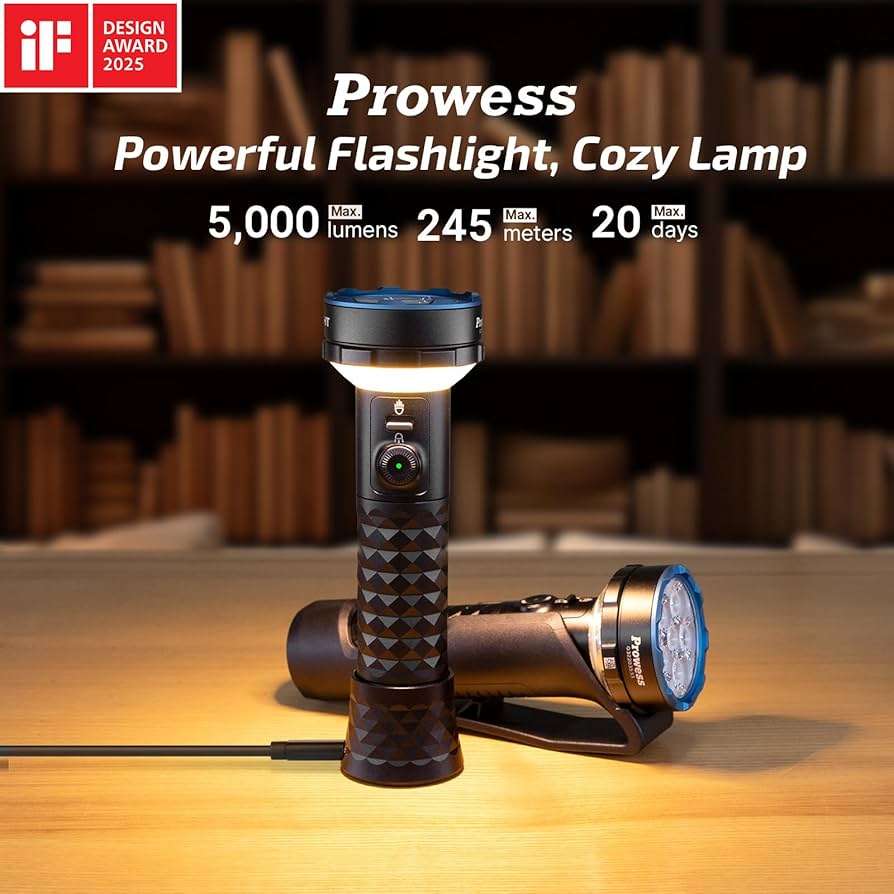 Olight Prowess EDC懐中電灯 OLIGHT Prowess 5000 Lumen Dual-Light Rechargeable Flashlight