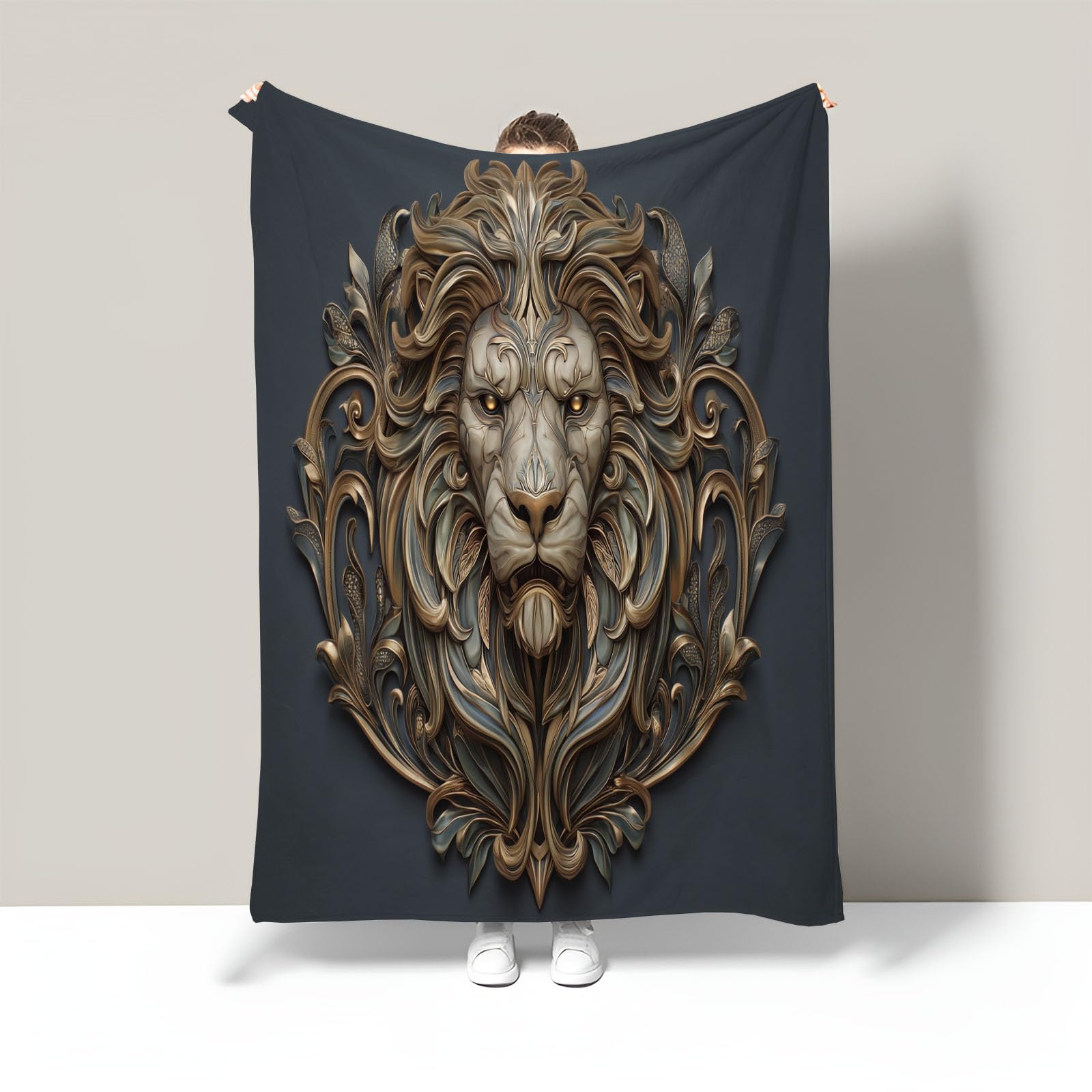 Couverture lit lion 3D pour réchauffer vos soirées d'hiver sur le canapé du salon