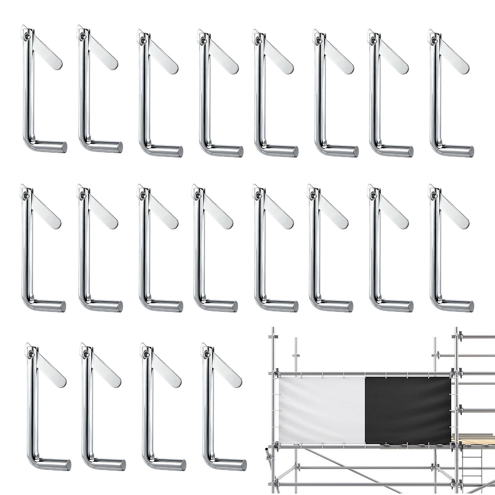 Lot de 20 goupilles d'échafaudage galvanisées antirouille de rechange pour balustrade extérieure