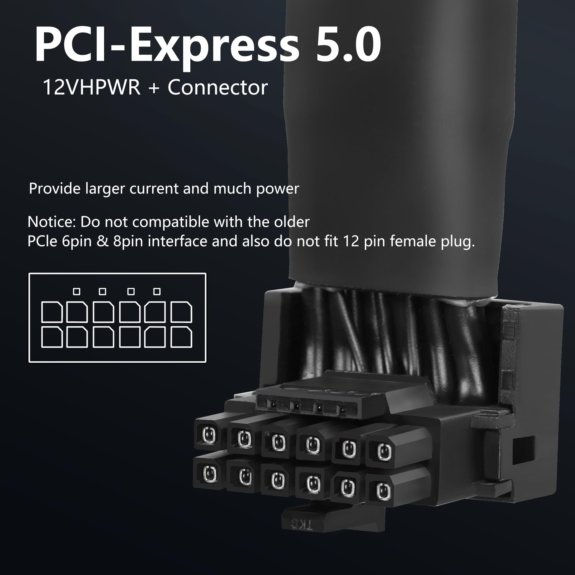 Câble Extension GPU 90° 12VHPWR PCIe 5.0 16 Broches Type B - Compatible RTX 4070 4080 4090 4070Ti 4080Ti, 600W Max