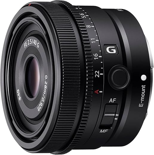 Sony E Mount Sony FE 40 mm F2.5 G Full-Frame Lens (SEL40F25G) | Prime Lens |Wide-Angle Lens