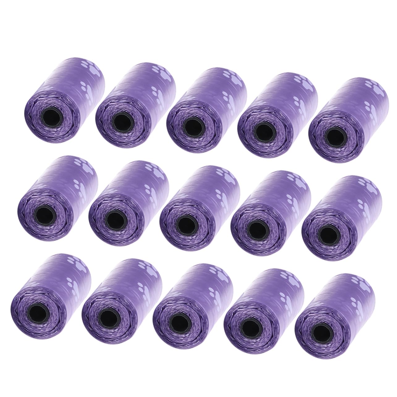 Abaodam 15Rolls Pet Claw Printed Bags Disposable Garbage Bags for Pet Waste Durable Lightweight and Design for Dog Walking and Outdoor Use Purple