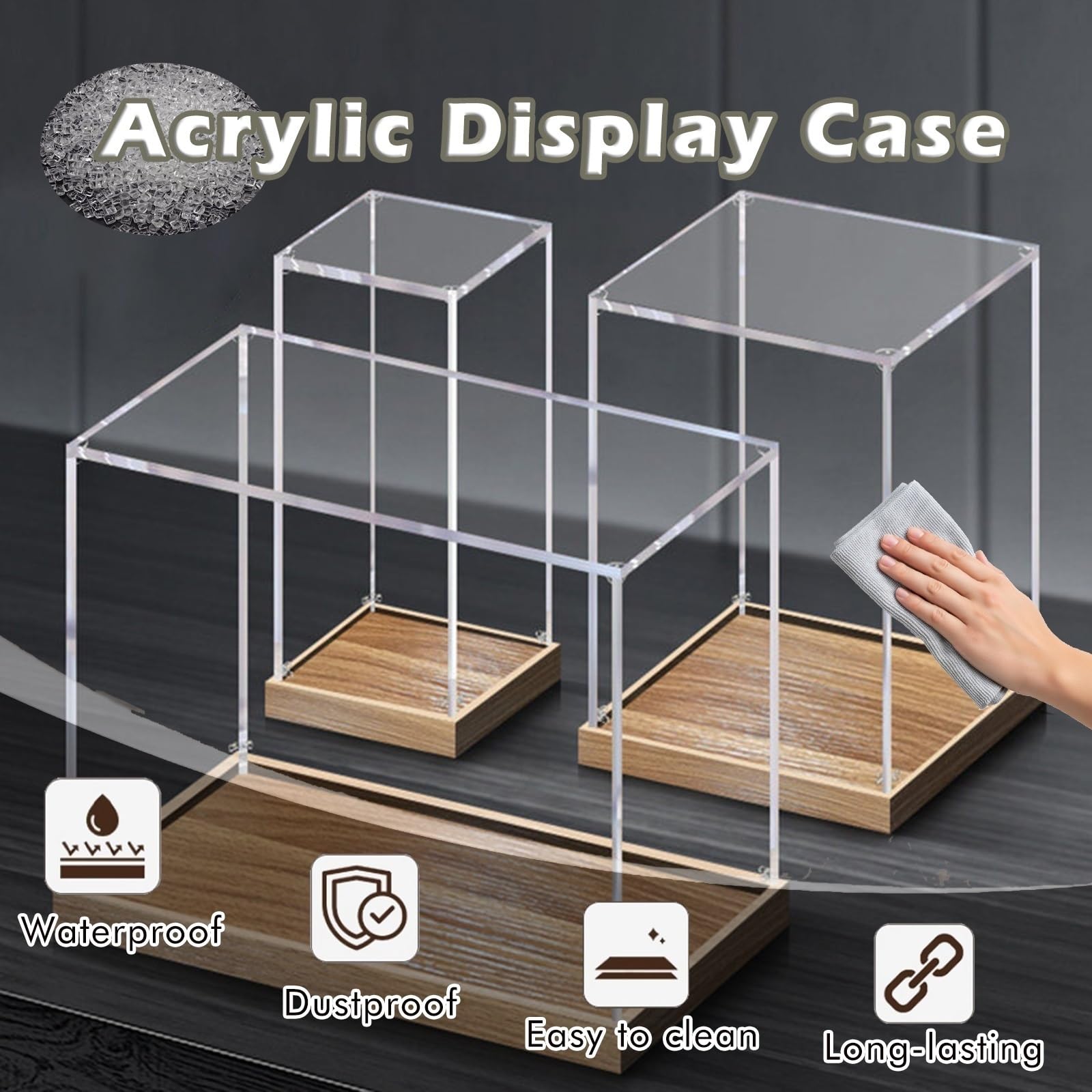 Acryl Vitrine Acryl-Vitrine, 50 60 40 45 55 15 10 cm, Transparente Vitrine Für Sammlerfiguren(70x30x30cm/28x12x12in)
