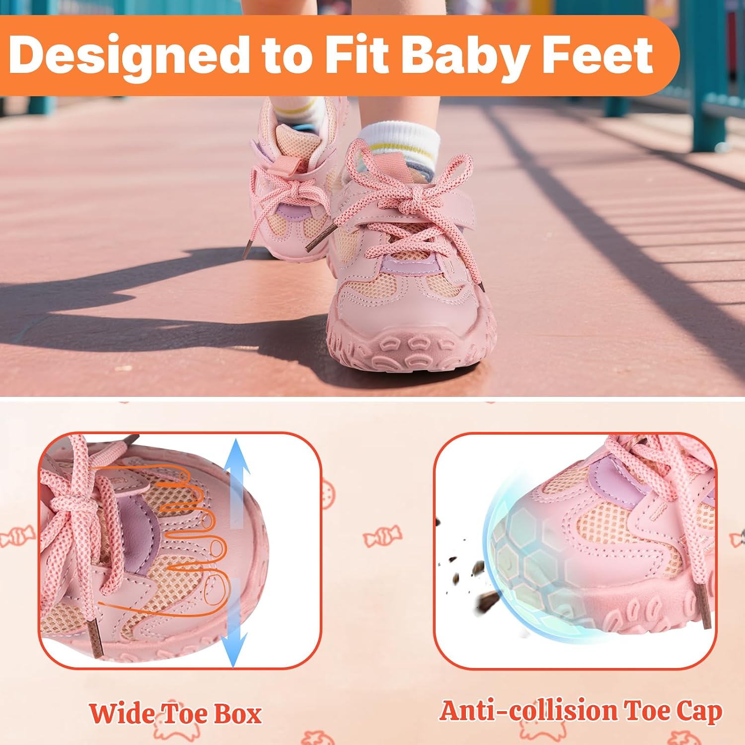 Toddler Girl Boy Walking Shoes Summer Tennis Sneakers | Wide Dinosaur Design Soft Rubber Sole Breathable Outdoor Running Casual