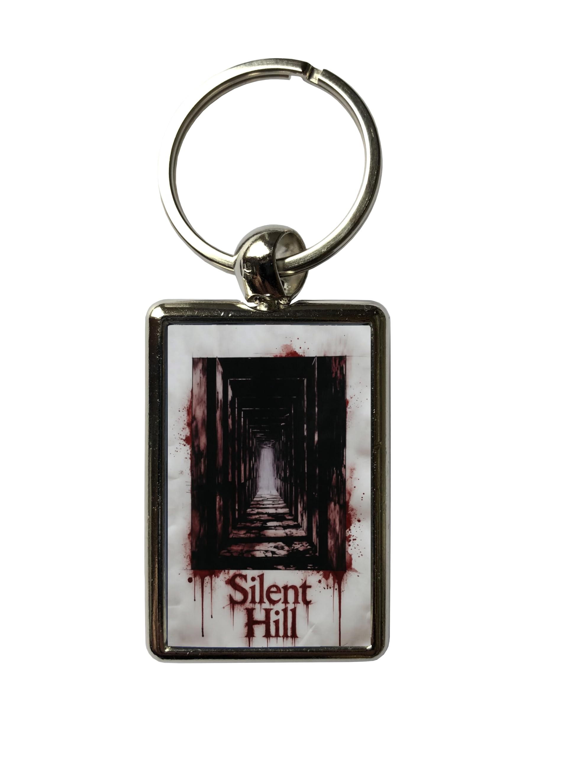 Super Universe Unisex Corridor Silent Hill Metal Keyring, Horror Game Accessory, You Bring Your Demons Quote (Corridor)