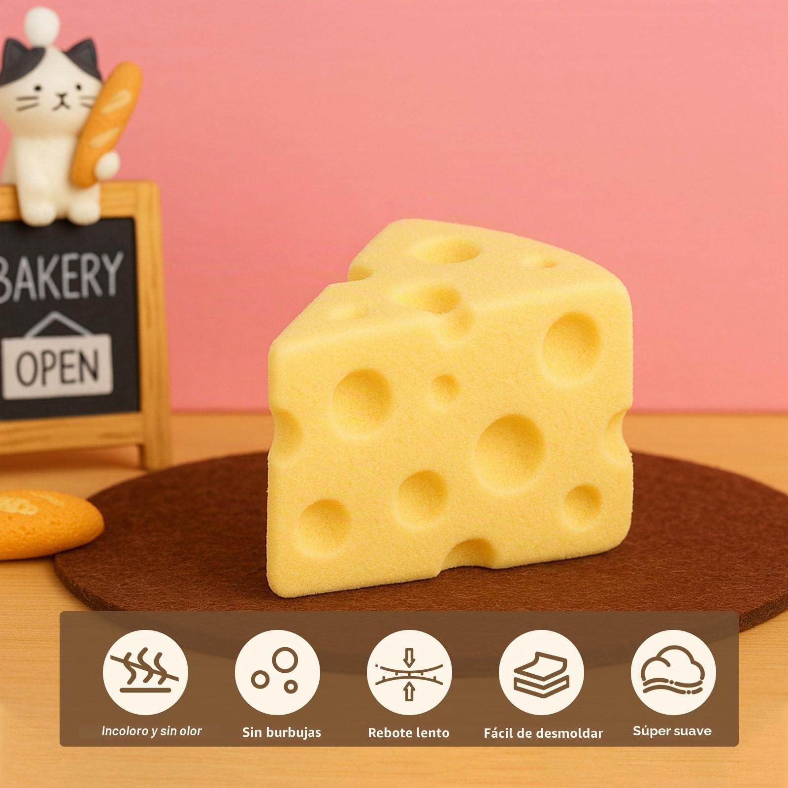 LAMXIN Fabrica Squishy, 18 oz, Kit Para Armar Squishys, Mezcla De Resina Epoxi De Silicona LíQuida Con ProporcióN Ab 1:1 Con 3 Moldes (UñA De Gato, HáMster, Queso)