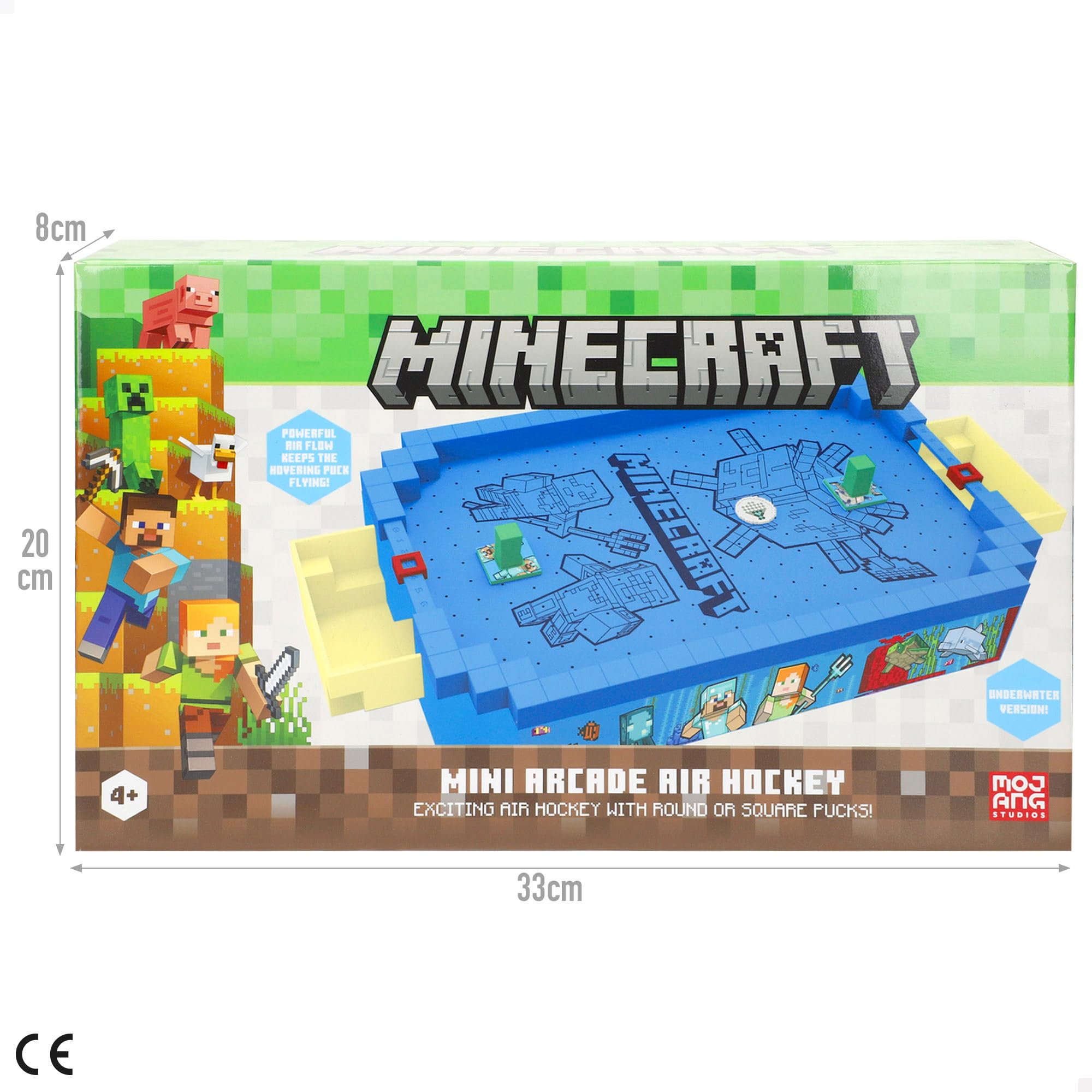 COLORBABY Minecraft Mini Air Hockey Tavolo elettronico, Underwater, Superficie Aria, Segnalibro, Design Premium, Licenza ufficiale, Giochi elettronici, Giochi collezione, Bambini, Adulti (77719)
