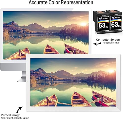 Miniatura 4 de Cartlee Cartuchos de tinta remanufacturados de repuesto para HP 63XL 63 XL para Envy 4512 4520 DeskJet 3632 2130 1110 1111 1112 2132 3630 3634 3637