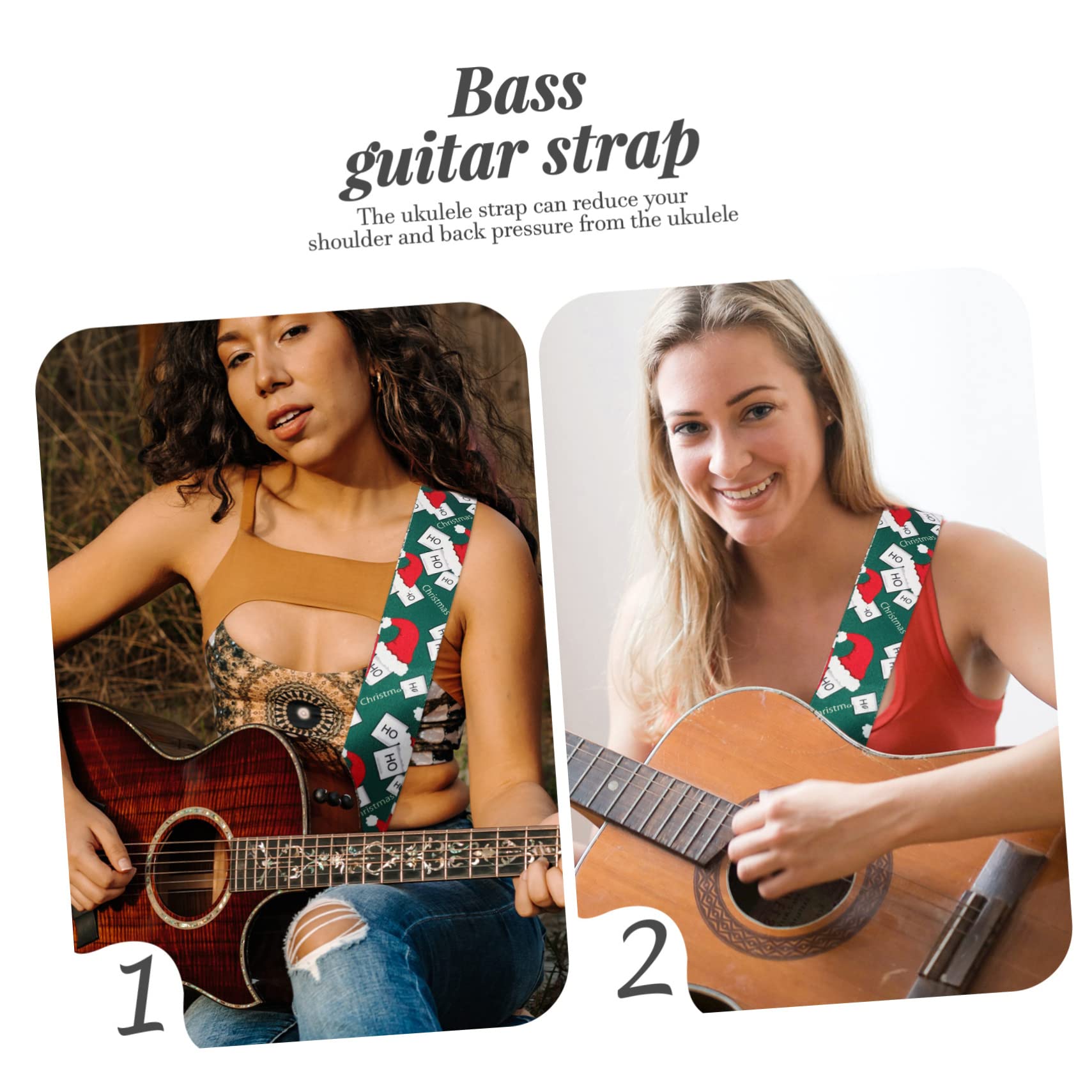 ibasenice 5stücke Xmas Stil Ukulele Gurt Verstellbarer Schultergurt Mit Stickerei Für Musiker Als Zu Weihnachten Geburtstag Und Besonderen Anlässen
