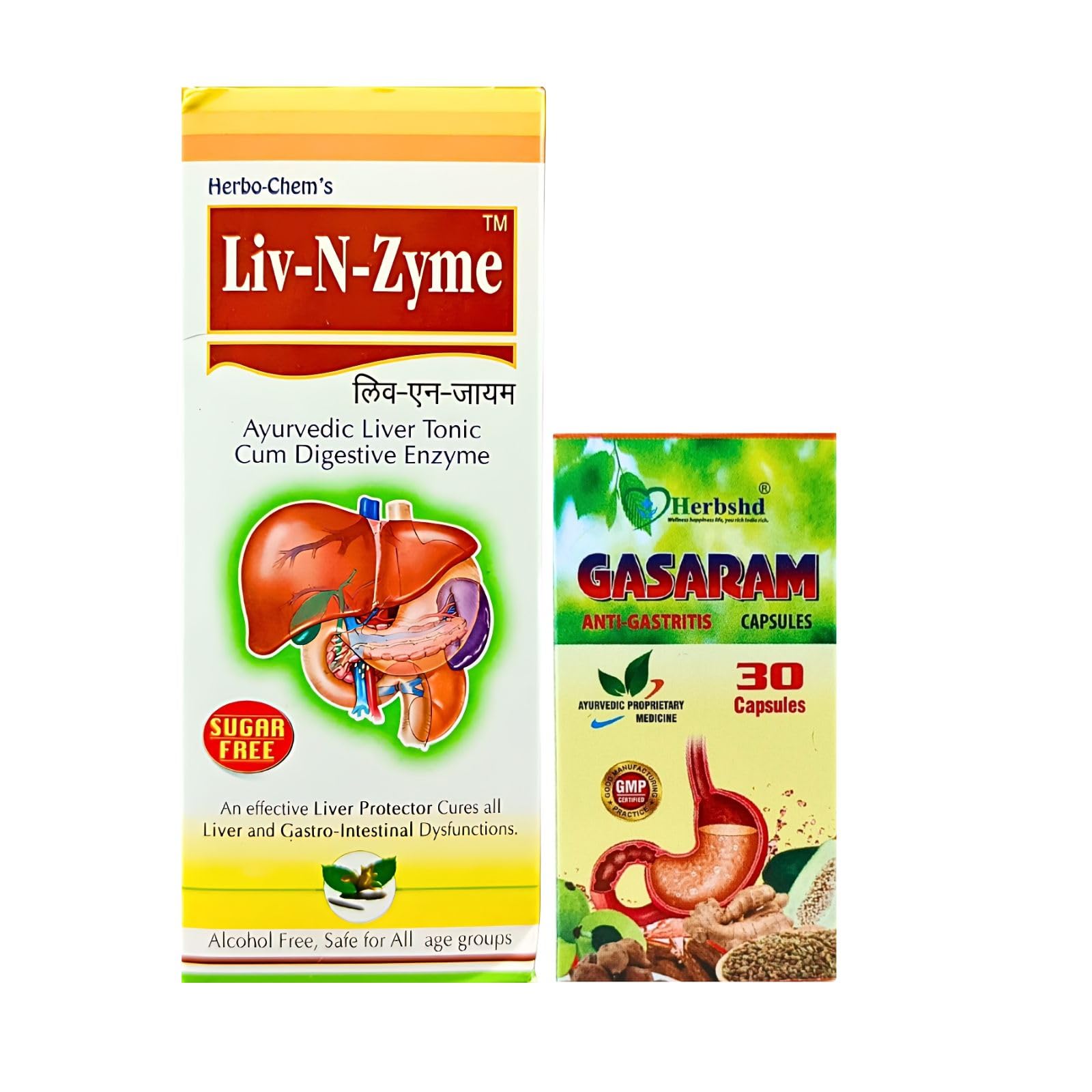 LIV-N-ZYME Ayurvedic Liver Tonic 200ml & Gasaram Capsule | Indigestion | Genaral Health | combo pack (B0CWGZGM59) Amazon Price History, Amazon Price Tracker