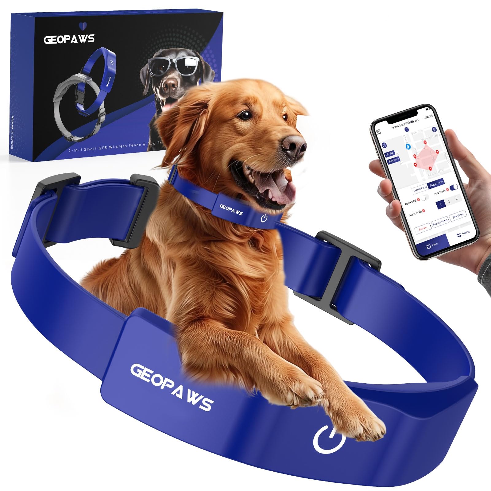 Photo 1 of **SOLD AS IS NO REFUND/RETURN** SEE COMMENTS!~
GPS Electric Dog Fence with Free App, Wireless Fence System with Training Collar, Adjustable of Dogs Portable Fence for Outdoor Use, Rechargeable Waterproof Flexiable Collar, (Blue)