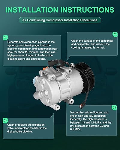 Miniatura 685 de SCITOO CO 10739C - Compresor de CA compatible con Honda Element 2.4L 2003 2004 2005 2006 2007 2008 2009 2010 2011