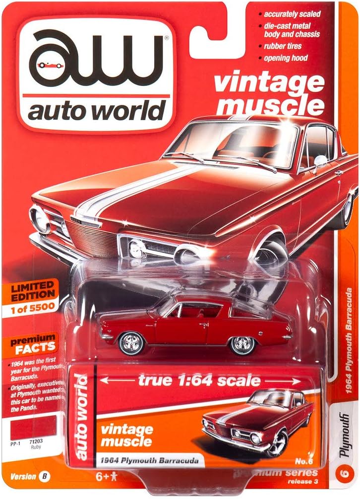 Amazon.co.jp Auto World 64202 164 ビンテージ 1964 プリムス バー 限定版 Ver B ルビー おもちゃ