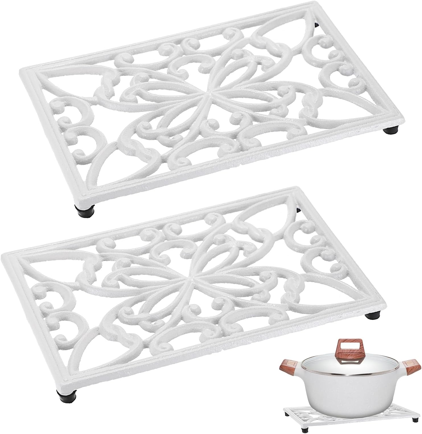 Sumnacon Cast Iron Trivet 2 Pack Heat Resistant Iron