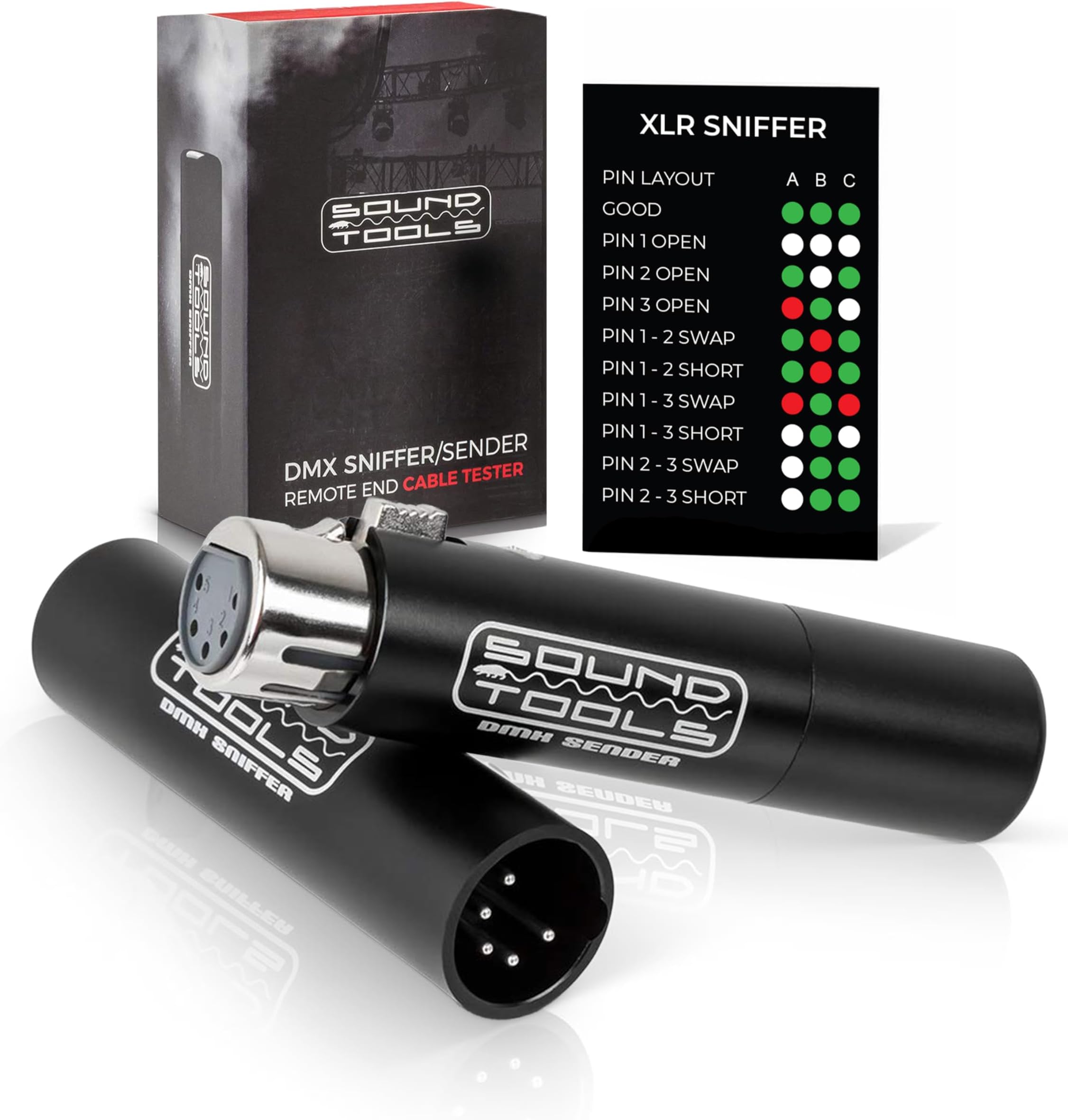 Sound Tools DMX Sniffer/Sender 5 PIN DMX Remote End Cable Tester