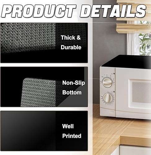Miniatura 4 de Rubber Mat for Microwave Top Cover, Nonstick Heat Resistant Microwave Cover, 18"x14" Non Slip Microwave Kitchen Counter Protector Mat, Air Fryer Mat