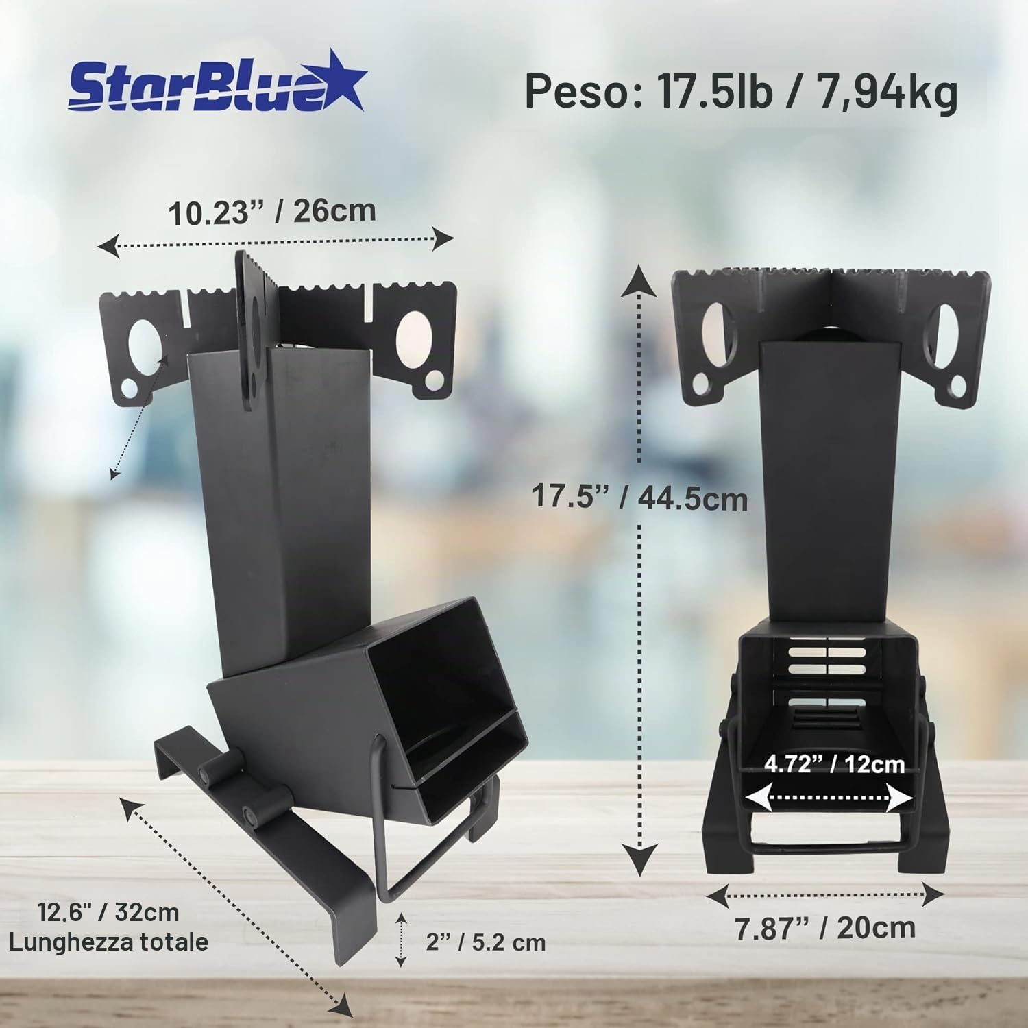StarBlue - Stufa a razzo pieghevole con borsa per il trasporto, fornello portatile a legna da campeggio con grande camera di combustibile, ideale per cucinare all'aperto, campeggio, picnic, barbecue