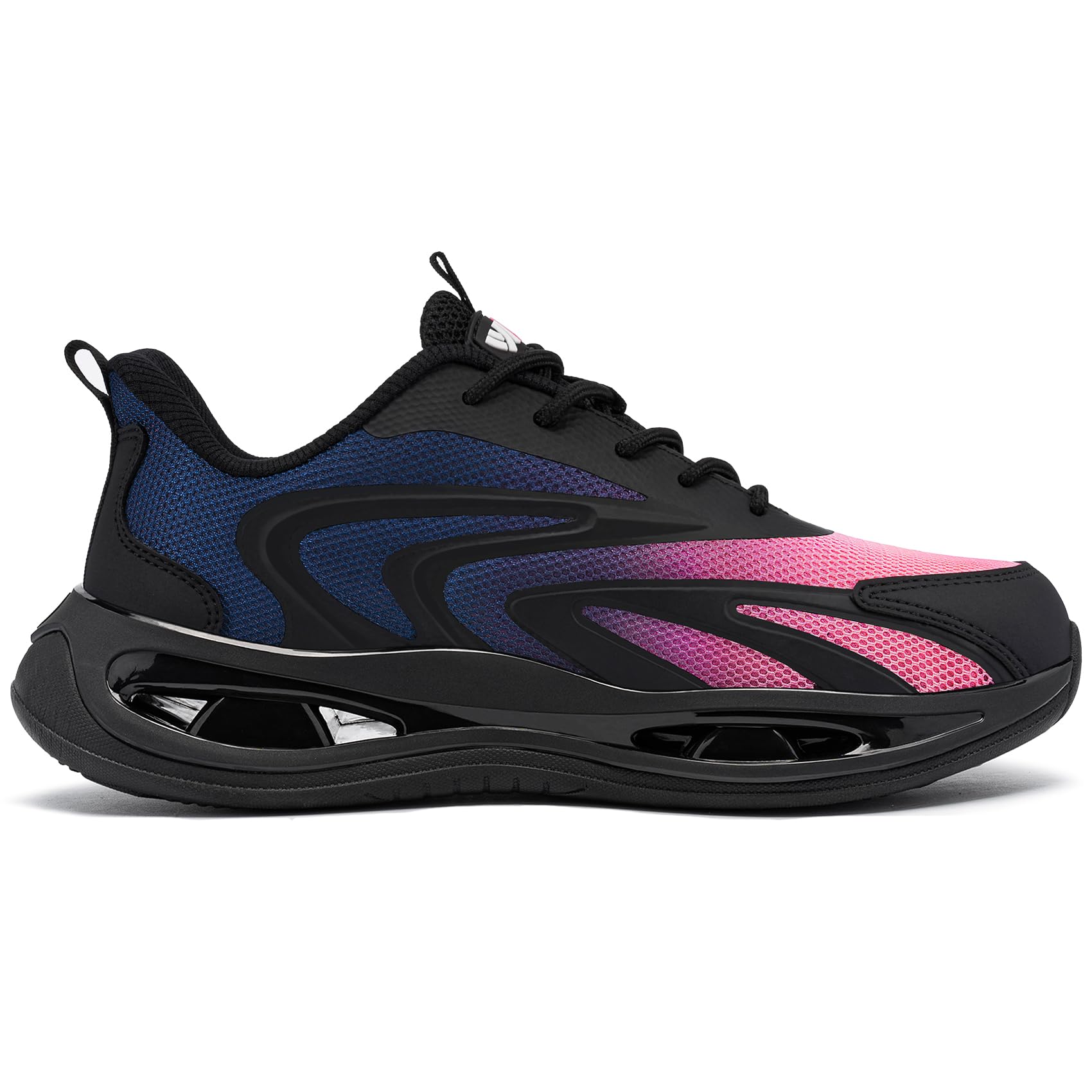 LARNMERN Zapatos de Seguridad Mujer Zapatillas de Seguridad Amortiguación Ligeros Comodidad Transpirabilidad Moda Zapatos de Trabajo(Azul Rosa,36EU)