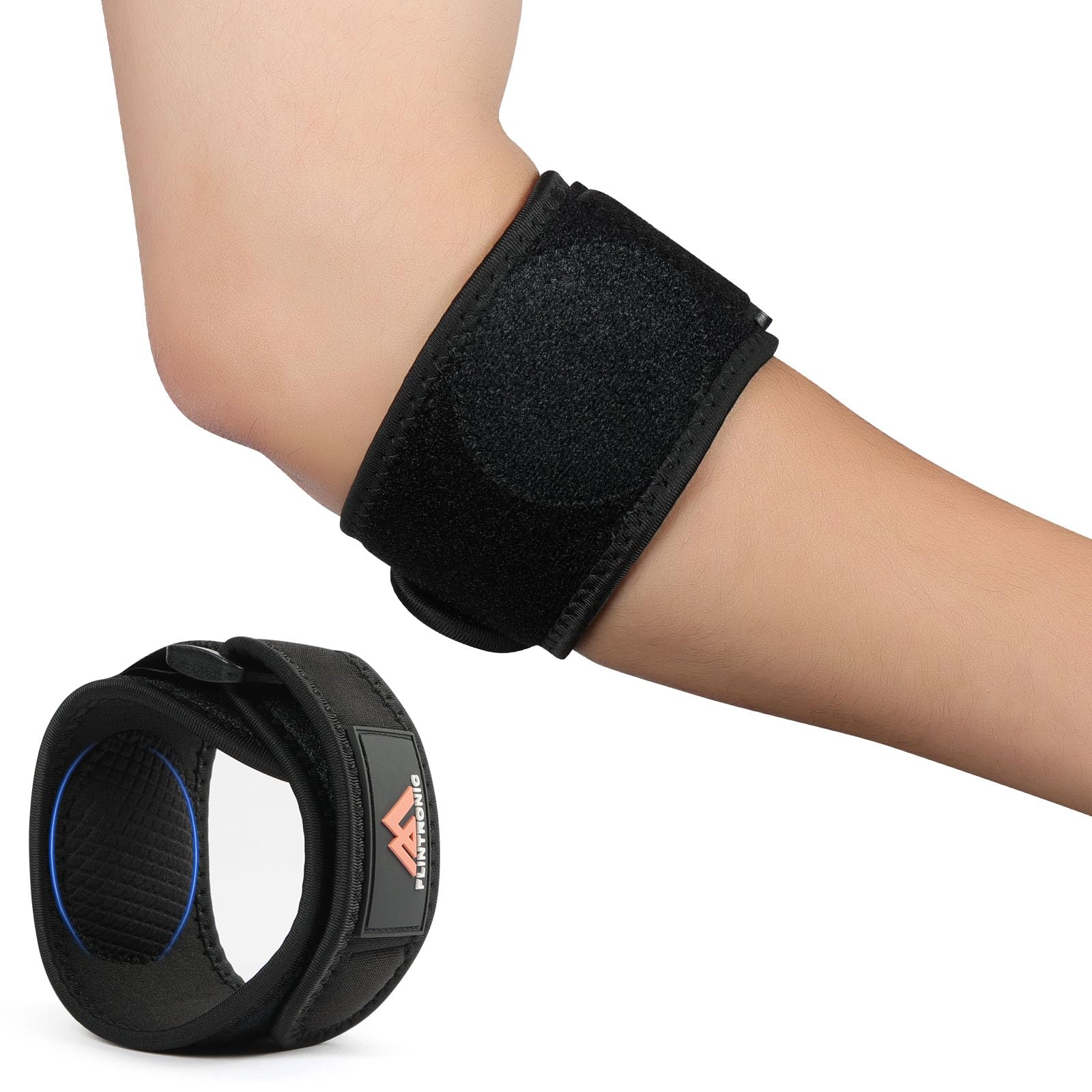 flintronic Ellenbogenbandage Für Tennisarm, Ellenbogenbandage Männer Damen mit EVA-Futter, Einstellbare Ellenbogen Bandage für Sehnenentzündung, Arthritis,Lindert die Schmerzen bei Tennisarm Golferarm