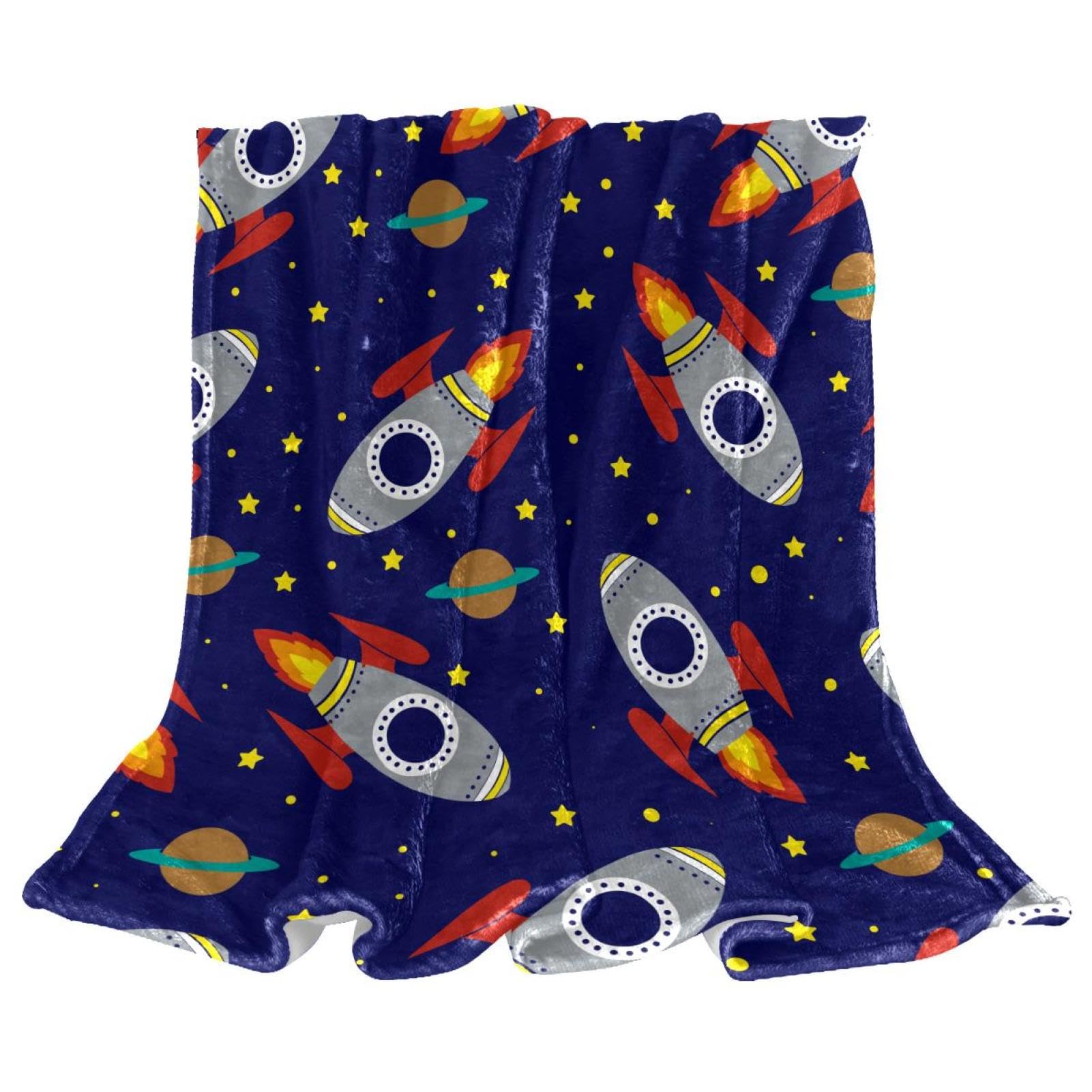 Couverture polaire fusée spatiale pour cocooning sur le canapé