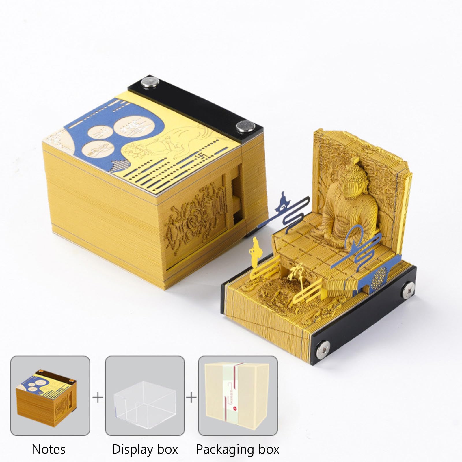 Notatniki 3D, notatnik 3D, grafika 3D, 205 arkuszy papieru do rzeźbienia, artystyczny notatnik, do odrywania papieru, artystyczne podkładki 3D, nieprzywierające karteczki samoprzylepne, papier DIY,