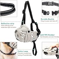 Vista 5 de Petyouyou - Bozal para perro grande para dejar de morder la boca, hornear, comer rocas para cachorros de tamaño mediano, extrapequeño, raza pastor