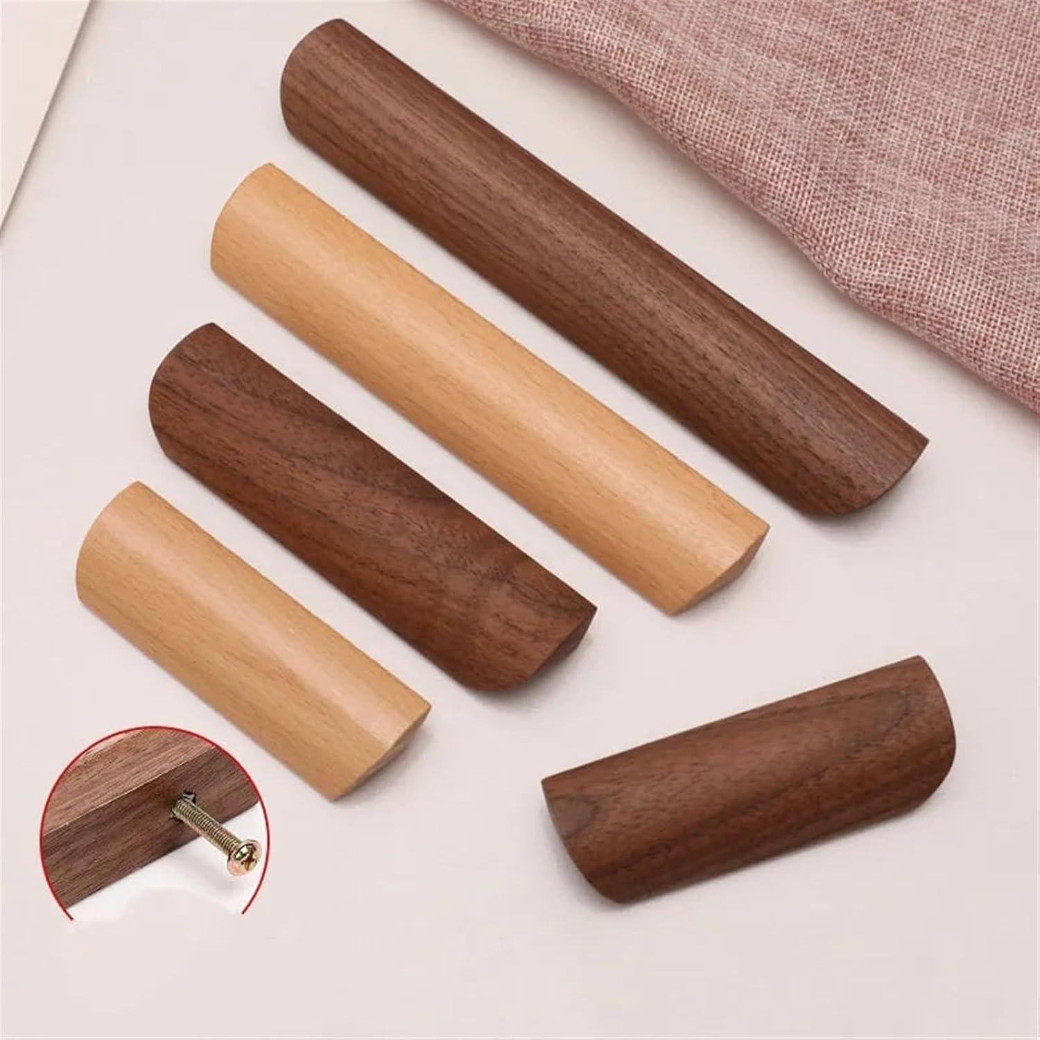 Walnut Wood Furniture Handle Drawer Pulls Nordic Cabinet Solid Wood Handles Environmental Friendly Wardrobe Knob Hardware 1Pcs (Color : C192)
