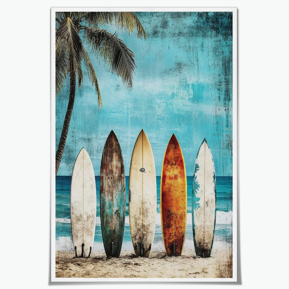 Amazon.com: Vintage Surf Beach Canvas Poster Retro Surfboards on
