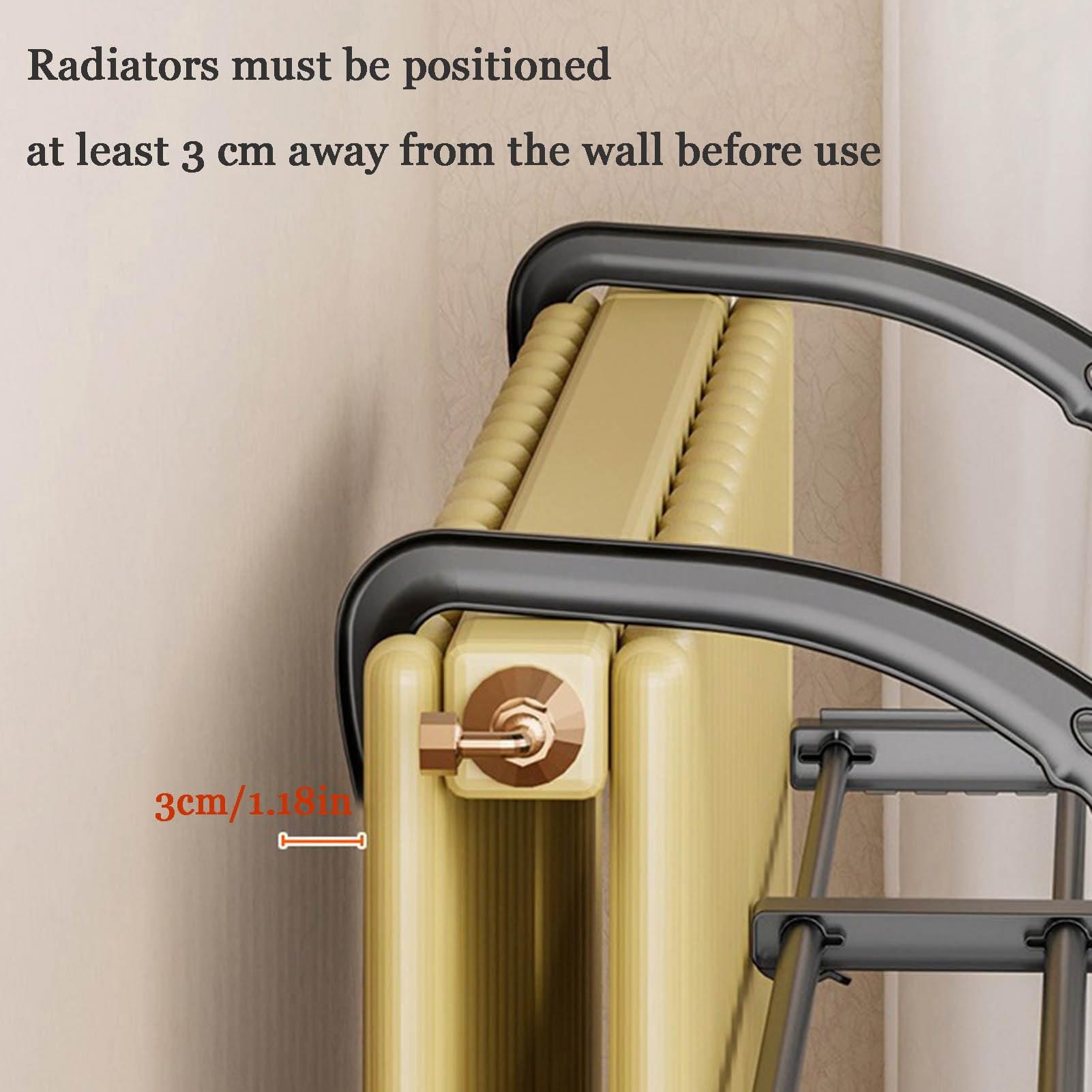Soporte para Radiador, Consola Flotante para Radiador Tendedero Pared para Radiador Plegable para El Baño El Dormitorio Y El Pasillo (75-120) x32cm