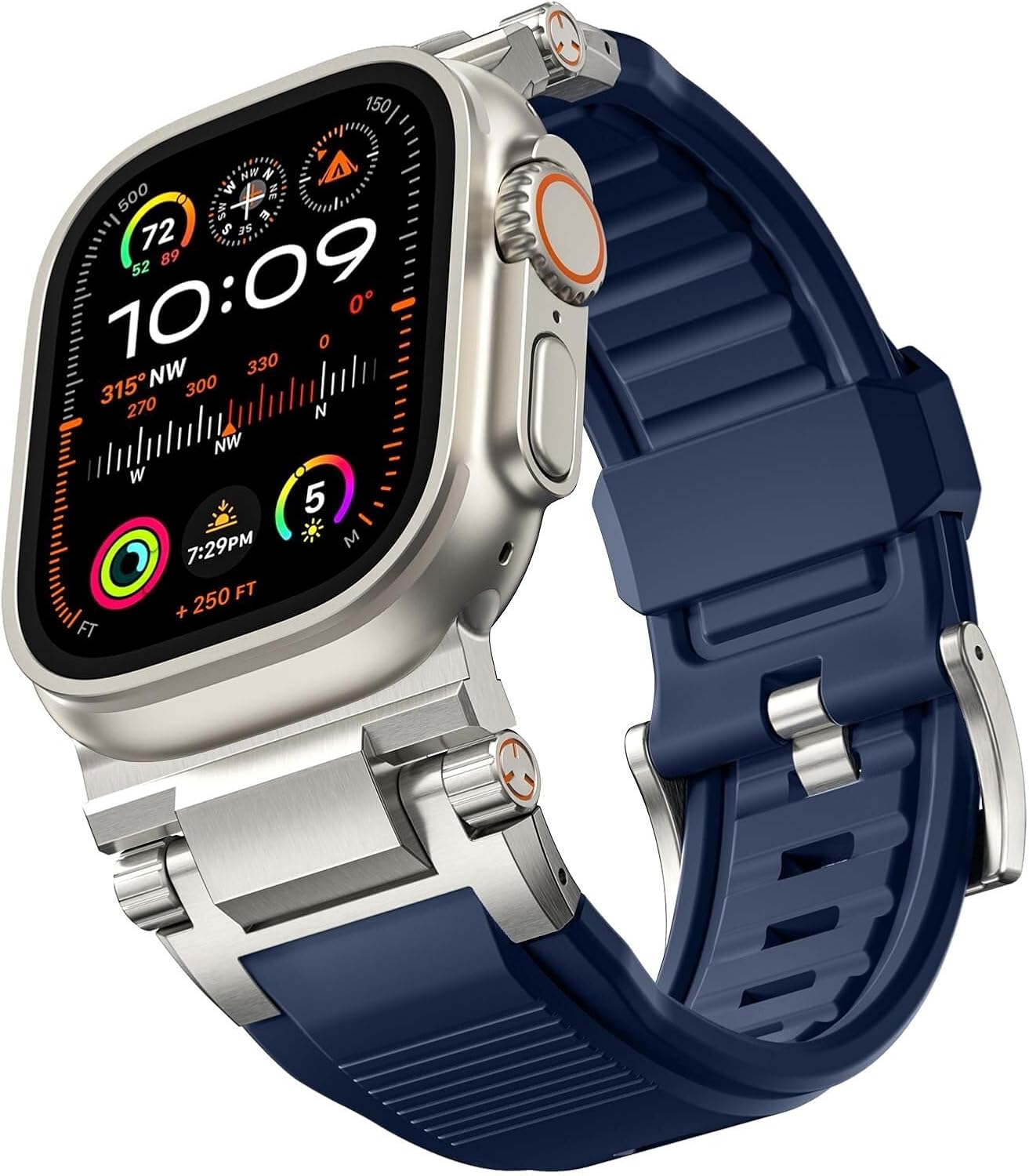 CZKE For Apple Watch Ultra 2/Ultra Band 49mm/45mm/44mm/42mm For Men, FKM Rugged Bands Military Sport Replacement Strap For IWatch SE2/SE/9/8/7/6/5/4/3/2/1