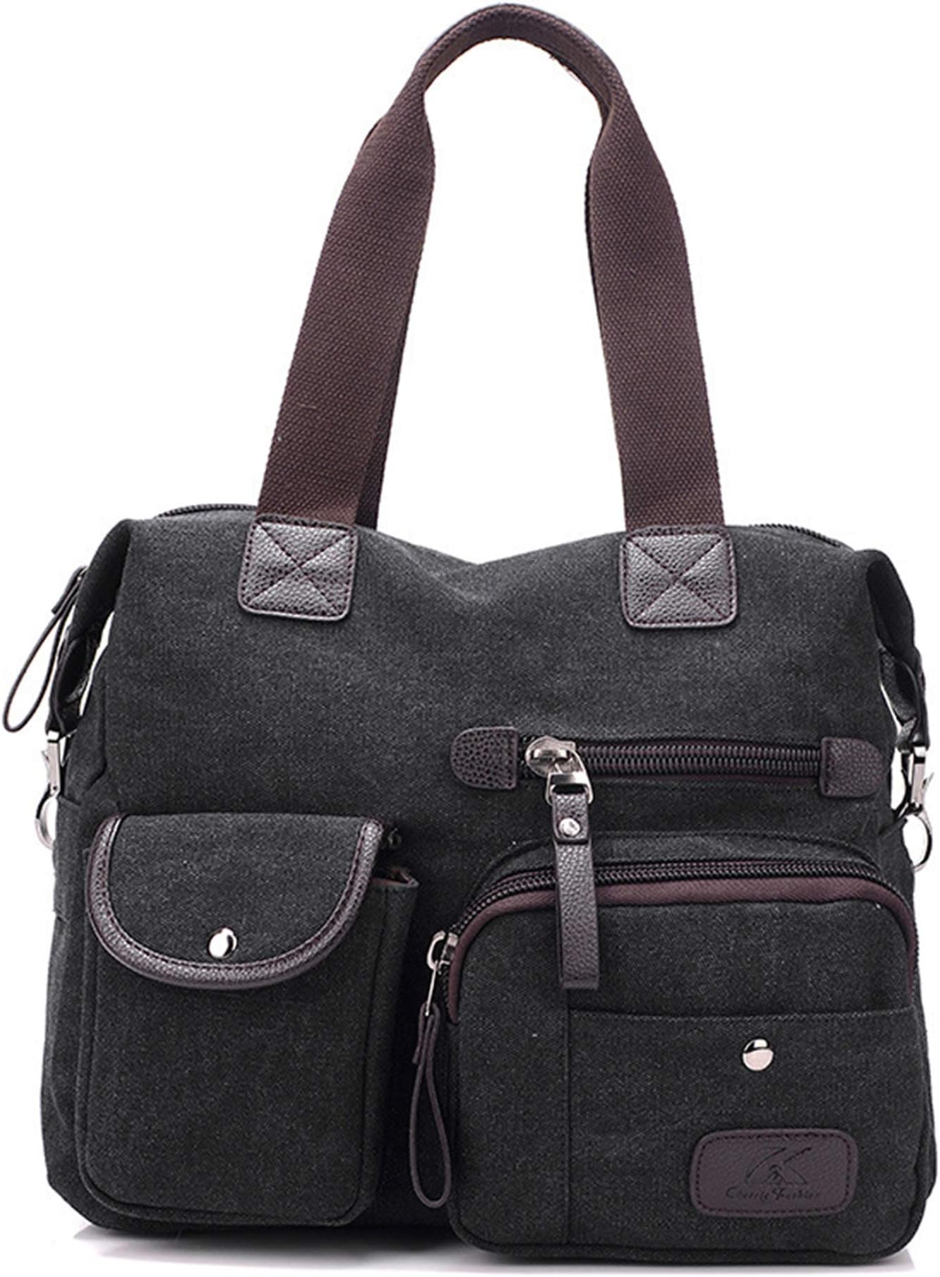 S.CHARMA Women Handbag Multi Pocket Large Shoulder Bag Crossbody bag Messenger Bag Tote Handbag Hobo Bags for Travel, Shopping and Work (4 Black)