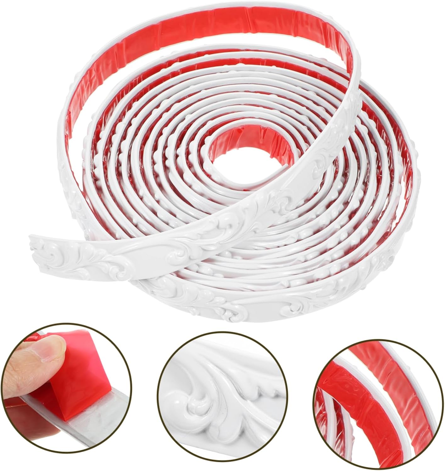 Self-Adhesive PVC Corner Trim Molding Decorative Wall Banding Tape for Edges Easy to Install White for Home Decor Living Room Kitchen Bedroom